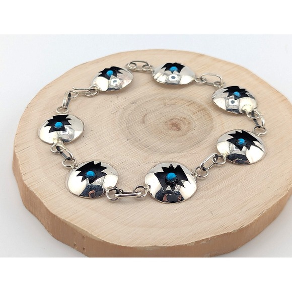 Navajo Bracelet Women's Turquoise Jewelry‎ NA Sterling Silver *** - Picture 3 of 12
